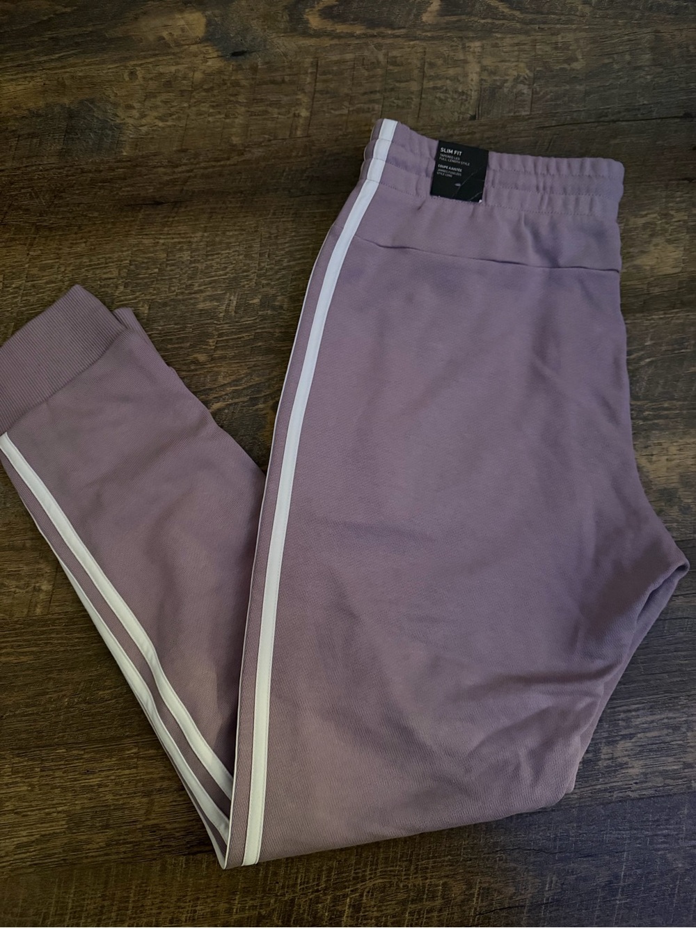 Adidas Lavender Track Joggers with White Side Stripes / Slim Fit / Medium / NWT